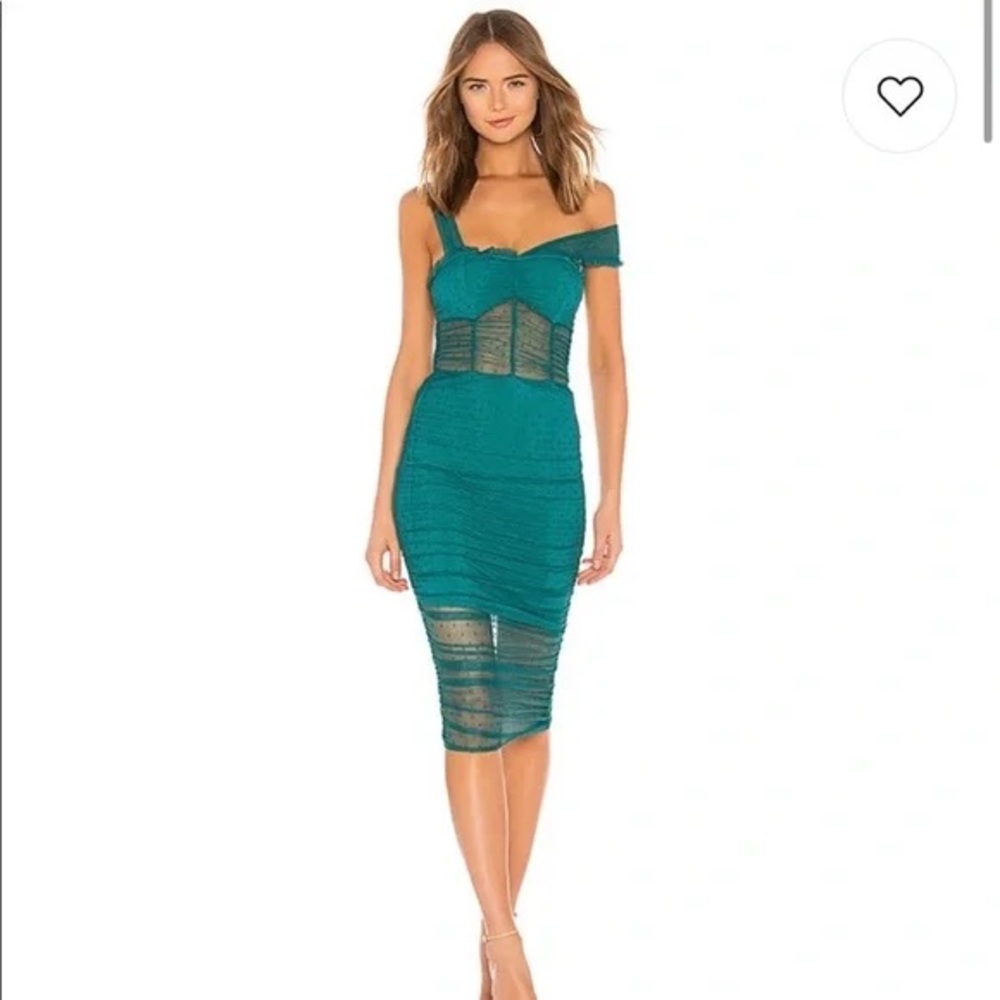 NEW House of Harlow 1960 x Revolve Nola Aquamarine Ruched Dress